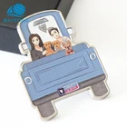 Wholesale color printing metal silver plating car shape personalized fridge magnet