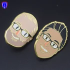 Metal zinc alloy badge type custom men boy portraits pokemon designs hard enamel lapel pins with rubber backing