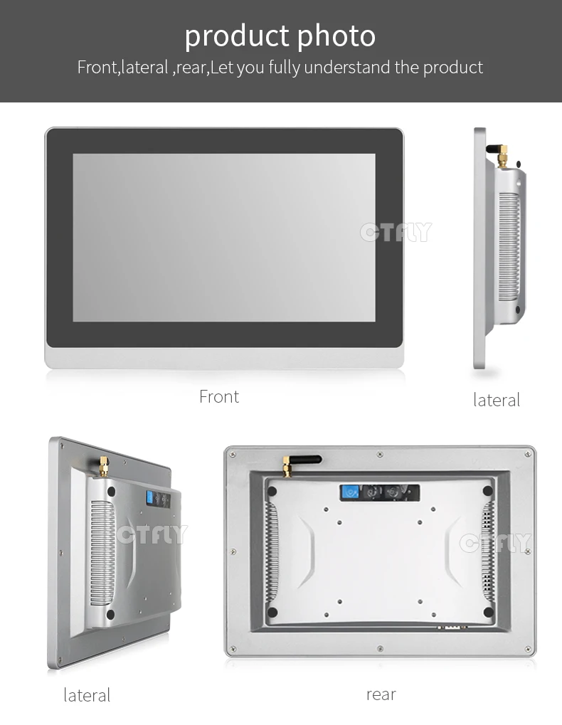 Front Ip All In One Industrial Panel Pc Quad Core J Fanless