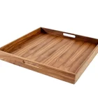 Wholesale Fancy Kitchens Walnut Wood Serving Tray With Handles