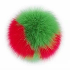 High quality Fashion colorful fox fur pompoms for knitted winter hat/bag/garment