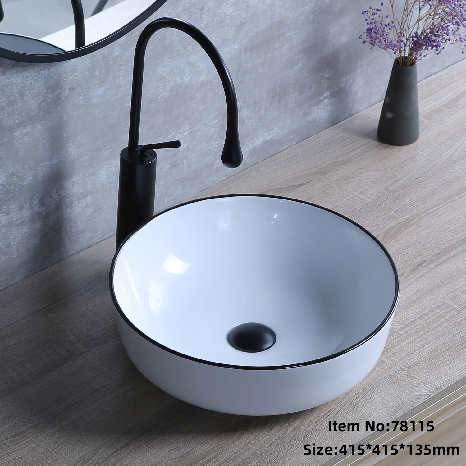 above counter Rectangle Bathroom Sink