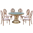 Round Modern Dining Tables Gold Glass Stainless Steel Gold Oval Dining Tables