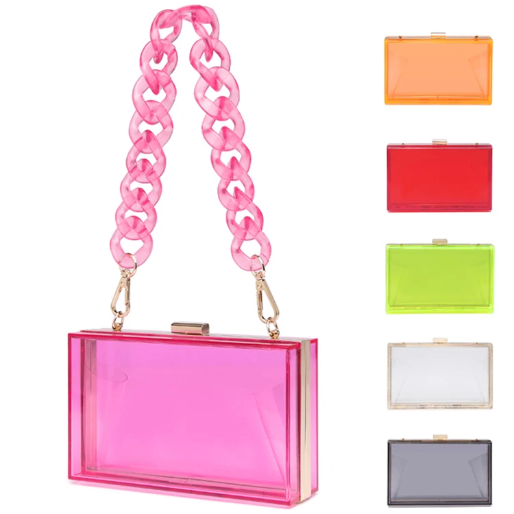 clear pink handbag