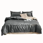 luxury pure color bedding set comforter fitted bed sheet custom wholesale China