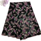 OEM service embroidery nigerian tulle mesh lace fabric lace 100 percent polyester