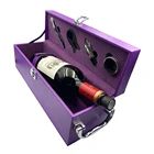 Gift Package for elders PU wine bottle box leather luxury and faux leather wine box and wine bottle box with accessories