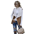 Fur New Ladies Large Lapel Collar Suede Vest Women Double Side Fur Vest