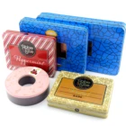 Empty Wholesale Custom New Rectangular Round Candy Cookie Biscuit Metal Tin Can Cosmetic Gift Tin Box With Hinged Lid
