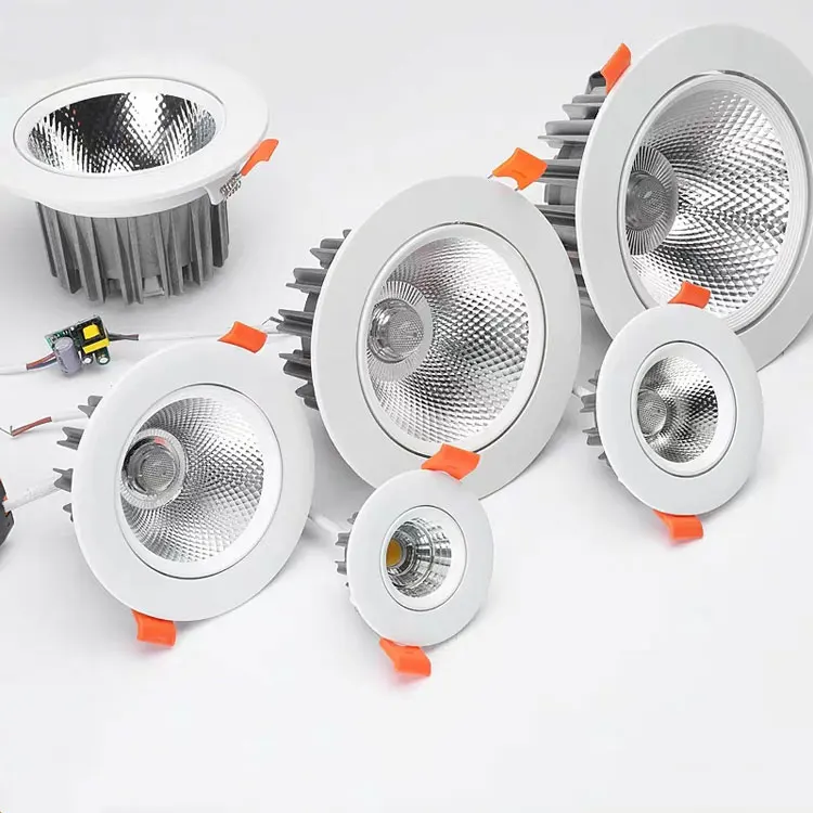 7w 30w 240v Round Adjustable Hotel Ceiling COB Led Down Light Fixtures