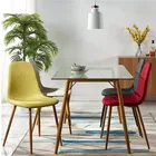 2019 Modern Dining Room Furniture Table Set with Metal Base Glass Top 4/6/8/10/12 Seater Square