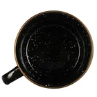 カスタムロゴセラミックキャンプキャンプファイヤー石器コーヒーカップ卸売プリントカラフルな黒斑点エナメルマグ