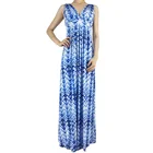 Fashionable V-Neck Printed Maxi Evening Dress Women Dresses Party Wear