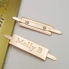 Custom Metal U-shaped Clip/Label Engraving Brand Logo Tag For Bag Hardware Accessories