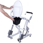 Battery power mobility electric lift toilet seat commode wheelchair with bedpan