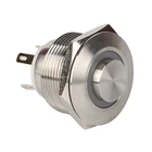 Button Metal Button Switch 22mm 1NO1NC Momentary Ring Illuminated Metal Push Start Button Switch