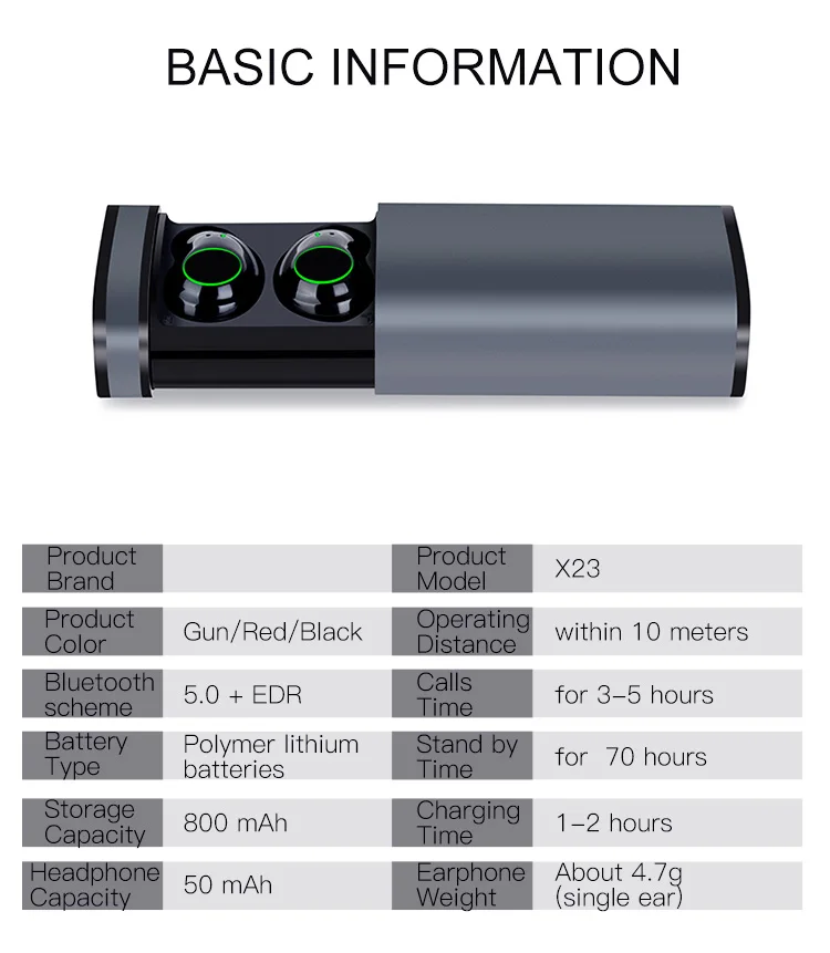 Xboon Hot sale Wireless Headset Pair Earphone x23 TWS Bluetooths earphone - ANKUX.COM