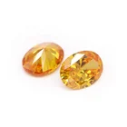 Man-made oval shape yellow cubic zirconia gem stone synthetic fake diamond cz