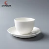 Factory direct 120ml coffee cup logo holder ceramic pure white ceramics cup with saucer wholesale