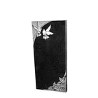 Peace Dove Etching Shanxi Black Granite Tombstone