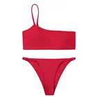 Single Off Shoulder Swimsuit Padded Bandeau Bikini Beachwear Bathing Suit Swimwear for Women