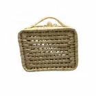 exquisite lady fashion woven straw summer beach knitting bag crochet tote handbag