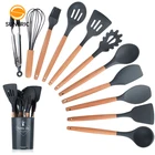 BPA Free compostable non stick reusable household cook tool silicone cooking utensils set kitchen utensil