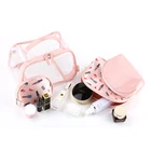 Wholesale clear PVC set 4 pieces cosmetic make up waterproof beauty women toiletries bag