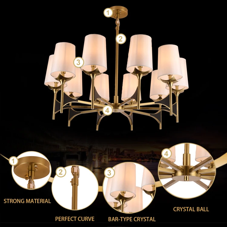 Gold Color Ball Led Chandeliers Lights Luxury Dining Modern Metal Ceiling Lamp Chandelier