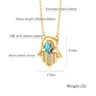 Abalone Jewelry Hands Of Fatima Pendant Necklace Abalone Shell Necklace Fashion Imitation Jewelry