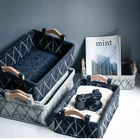 2019 environmentally friendly household felt basket wooden stick magazine storage basket
