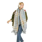 Scarves With Pom Scarves Cute Design Soft Thick Knit Winter Scarves With Fur Pom Pom For Women