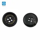 Custom size and logo black buffalo cow horn button for coat