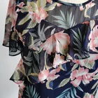 Blouse Factory Direct Sales Of Chiffon African Printed Ruffle Decoration Printed Blouse Tops