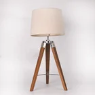 Lamp Wood Lamp Hot Sale CE ROHS SAA Tripod Wood Fabric Desk Table Lamp