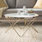 One-Stop Service Coffee Table With Storage Good Quality Modern Luxury Glass Top Round Black Mirror Rose Gold