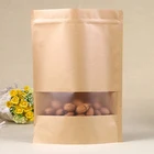 Stand Pouch Custom Printed Stand Up Doypack Kraft Paper Pouch Food Packaging Bag With Zipper