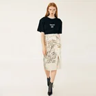 Chic 2019 New Sequin split plus size dress & skirts casual women sequin skirt