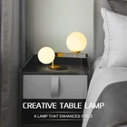 Modern restaurant bedside hand blown glass tripod led desk light table lamp for reading