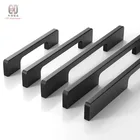 Black aluminium cabinet drawer long wardrobe handles
