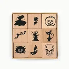 Wholesale Custom Wooden Rubber Stamp For Kids, BSCI audit factory halloween wood stamp for making card