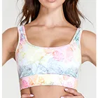 women seamless colorful pattern covered outfit yoga set, with high waisted leggin and sexy sports bra