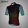 New developed brilliant cycling jersey, custom bright reflective sublimation cycling jerseys with colorful reflection in dark