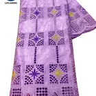 Top Beautifical Lace Fabrics 5 Yards African Bazin Fabric Top Grade Wedding Dress Lace Fabric ML66B41