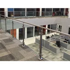 Balcony And Stair Handrail Frameless Design Stainless Steel Channel Glass Railing