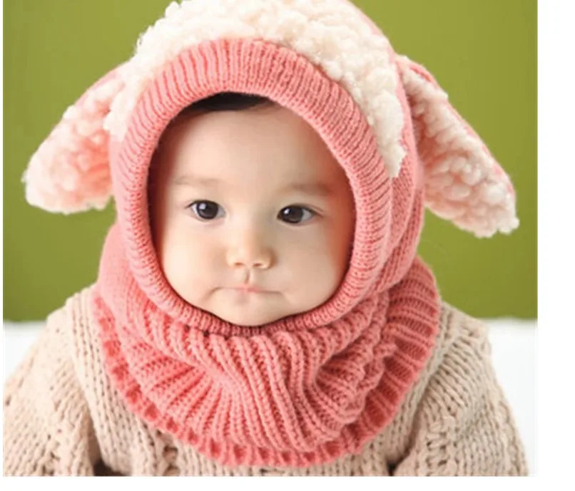 Bebek Erkek Kız Çocuk Yeni Moda Çocuklar Boyun Isıtıcı Kış Bebek şapka ve eşarp Ortak Tığ Örme Kapaklar M1117