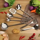 Custom Mirror Polish Stainless Steel Mirror Polishing Kitchen Gadget Cook Tool Set With Long Handles