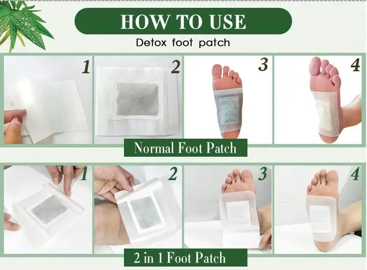 100% natural Chinese OEM Printing Customized Natural herbs Dehes Cleanse foot patches