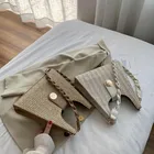 Handmade Designer Bags 2020 Hot Selling 2 Colors Pouch Tote Woven Handmade Ladies Straw Beach Bag