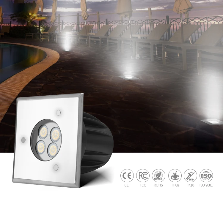 outdoor square lighting recessed  underground light fitting